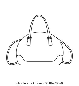 Bag vector icon.Outline vector icon isolated on white background bag.