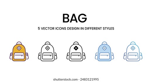 Bag vector icons set stock illustration.