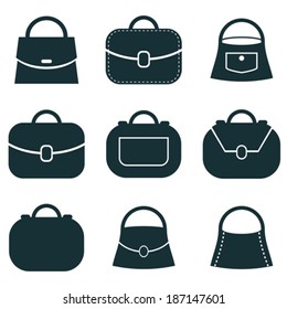 Bag vector icons set, symbols collection.