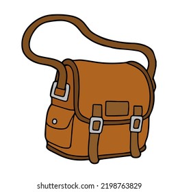 ilustración vectorial de bolso, aislado en fondo blanco, vista superior