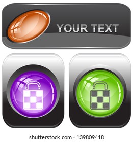 Bag. Vector internet buttons.