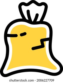 icono de color de línea vector de bolsa