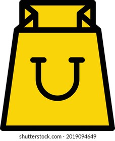 icono de color de línea vector de bolsa