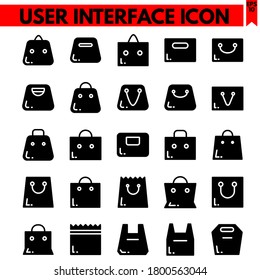 Bag vector line icons set
