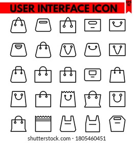 conjunto de iconos de línea de vector de bolsa