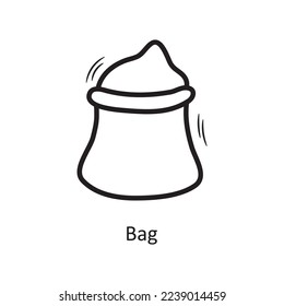 Ilustración de diseño de iconos de contorno vectorial de bolsa. Símbolo de comida y bebida sobre fondo blanco archivo EPS 10