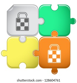 Bag. Vector puzzle.