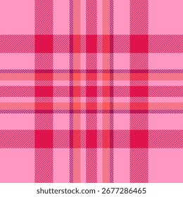 Tasche Vektor nahtlosen Tartan, Vater Stoff karierten Hintergrund. Hut Textur prüfen Muster Textil in rosa und roten Farben Palette.