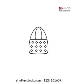 Bag - vector thin line icon on white background. Symbol for web, infographics, print design and mobile UX/UI kit. Vector illustration, EPS10.