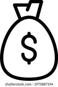 bag vector thin line  icon
