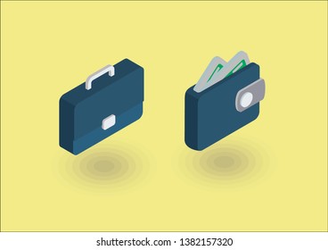 Bag And Wallet Icon Design