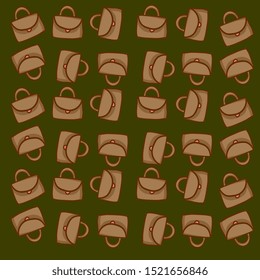 Ilustración de fondo de pared de bolsos, vector sobre fondo blanco.