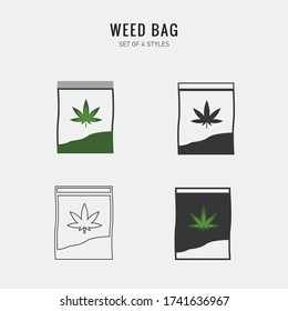 Bag Of Weed Vector Icon Marijuana Package