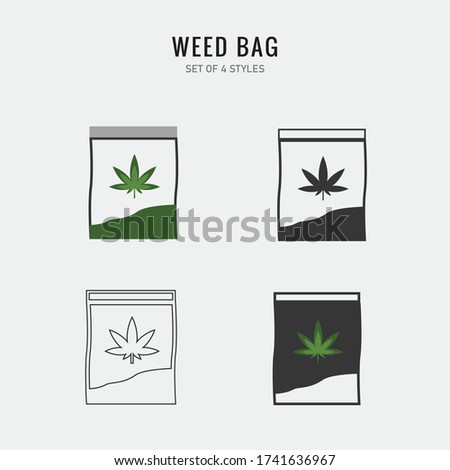 bag of weed vector icon marijuana package