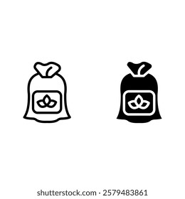 Bag of whea icon set color editable