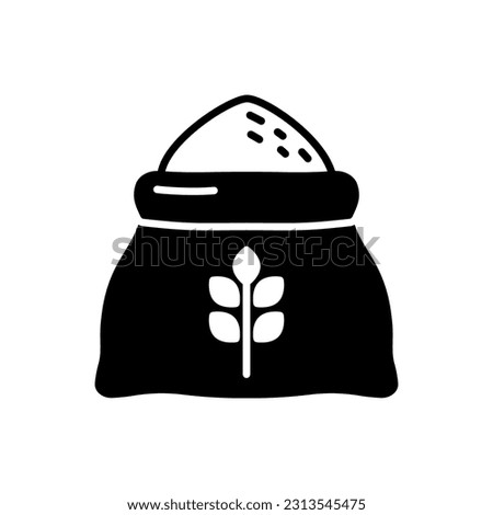 Bag wheat black glyph icon