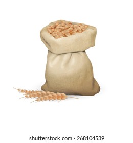 Bag Of Wheat Grains Vector