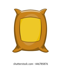 Bag of wheat icon in cartoon style isolated on white background. Harvest symbol