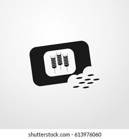 Bag of wheat icon. vector sign symbol on white background