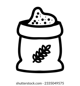 Bag of wheat line and glyph icon,grain bag sign vector graphics, a linear pattern on a white background.eps