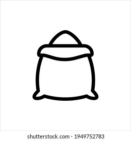 Bolsa de icono de la línea de trigo, agricultura y agricultura, cartón de grano de señalización gráfica vectorial, patrón lineal en un fondo blanco. Bolsa de grano, icono de saco de semillas con vector de estilo de glifo para su diseño web