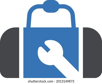 bag with white background. bag is a symbol of artificial intelligence.glyph colour  icon.