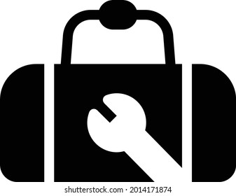 bag with white background. bag is a symbol of artificial intelligence.glyph flat icon.