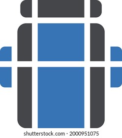 Tasche mit weißem Hintergrund.bag ist ein Symbol der millitary.glyph Farbe Symbol.