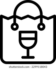 Taschenwein, Vektorgrafik auf transparentem Hintergrund. Hochwertige Symbole. Dünne Vektorsymbole für Konzept und Grafikdesign.
