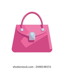 Eine Tasche für Frau, Damentasche, Illustration auf weißem Hintergrund. Pinkcore. Rosa Mädchen