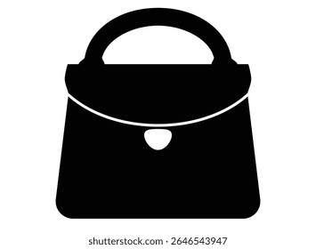 Bolsa, bolsa de mulher - imagem de silhueta vetorial para logotipo, pictograma ou estêncil. Imagem de silhueta de bolsa feminina para estêncil