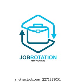 Trabajo de bolsa con el vector de diseño del logotipo de flecha de círculo. Adecuado para negocios, trabajo en equipo, gestión corporativa, personal.