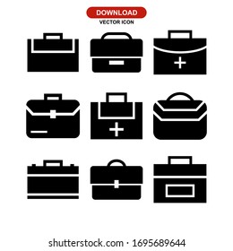 icono de trabajo de bolsa o logotipo símbolo de signo aislado ilustración vectorial - Colección de iconos vectoriales de estilo negro de alta calidad
