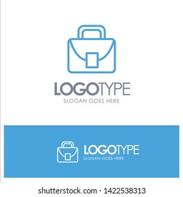 Bag, Worker, Logistic, Global Blue Outline Logo Place for Tagline
