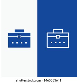 Bag, Worker Bag, User, Interface Line and Glyph Solid icon Blue banner Line and Glyph Solid icon Blue banner. Vector Icon Template background