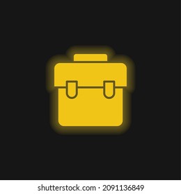 Bag yellow glowing neon icon