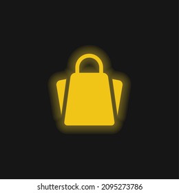 Bag yellow glowing neon icon