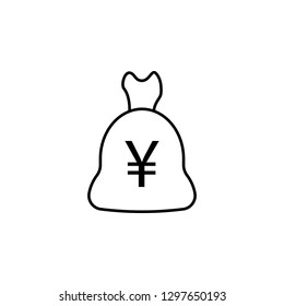 bag, yuan icon. Element of finance illustration. Signs and symbols icon can be used for web, logo, mobile app, UI, UX on white background