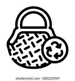 bag zero waste line icon vector. bag zero waste sign. isolated contour symbol black illustration