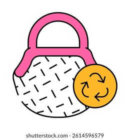 bag zero waste line icon vector. bag zero waste sign. isolated symbol illustration