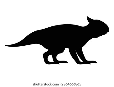 Bagaceratops Dinosaur Silhouette Vector Isolated on White Background
