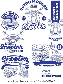 bagde emblem club de scooter moderno