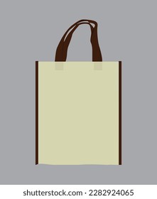 Bage colour non woven bag, Non woven bag vector illustration, bage with brown border bag isolated, printing bag eco friendly