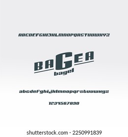 bagea vector font set alphabet and number luxury
