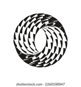 ilustración aislada de bagel con vectores de flechas
