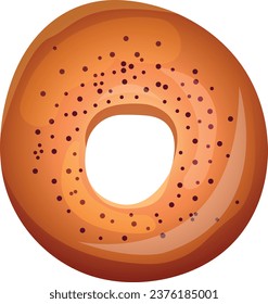Bagel, baking bread, toast, food vector cartoon illustration. Bread clipart for graphic resources for apps, menues. 