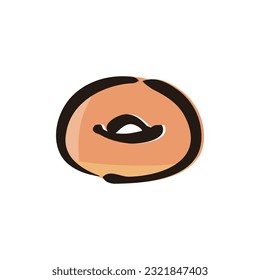 Bagel - Bread and bakery icon (Hand-drawn line, colored version)