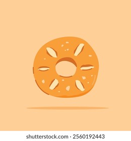 bagel bread food. Flat illustration icon bakery dry for posters and web icons