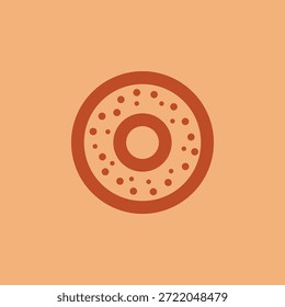 Bagel bread icon in a clean minimal style with a classic round ring shape. Perfect for bakery branding, cafe menus, food apps, websites, packaging, UI design, and printable graphics.