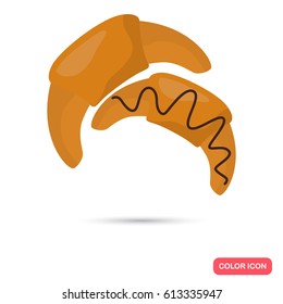 Bagel color flat icon for web and mobile design